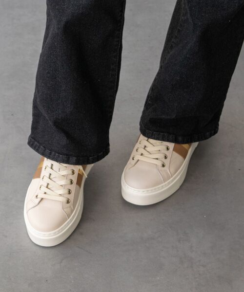 INTER-CHAUSSURES / インター ショシュール スニーカー | 【LUCA GROSSI】ラインテープ厚底レザースニーカー | 詳細12