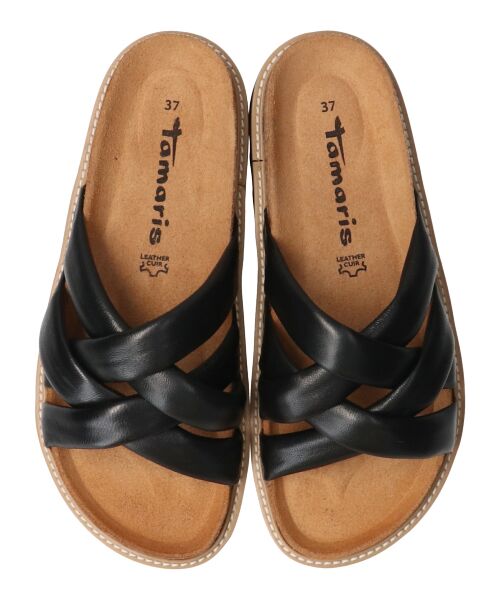 INTER-CHAUSSURES/インター ショシュール 【TAMARIS】チューブストラップフットベッドサンダル ブラック 36 INTER-CHAUSSURES/インター ショシュール 【TAMARIS】チューブストラップフットベッドサンダル ブラック 36