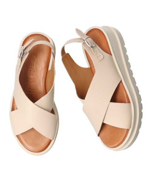 INTER-CHAUSSURES/インター ショシュール 【TAMARIS】ボリュームソールクロスベルトサンダル アイボリー 40 INTER-CHAUSSURES/インター ショシュール 【TAMARIS】ボリュームソールクロスベルトサンダル アイボリー 40