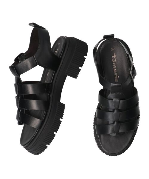 INTER-CHAUSSURES/インター ショシュール 【TAMARIS】ボリュームソールグルカサンダル ブラック 40 INTER-CHAUSSURES/インター ショシュール 【TAMARIS】ボリュームソールグルカサンダル ブラック 40