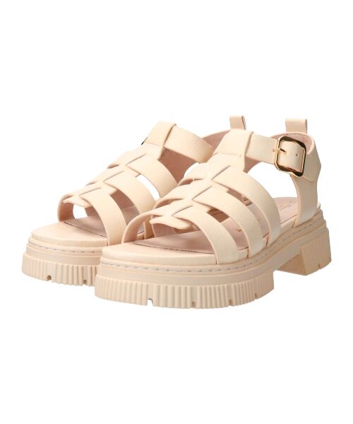 INTER-CHAUSSURES/インター ショシュール 【TAMARIS】ボリュームソールグルカサンダル アイボリー 38 INTER-CHAUSSURES/インター ショシュール 【TAMARIS】ボリュームソールグルカサンダル アイボリー 38