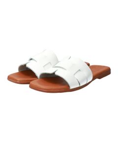 【Oh my Sandals】スクエアトウフラットレザーサンダル