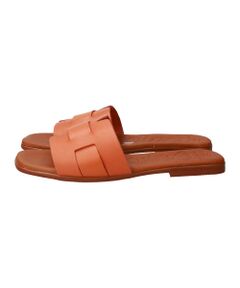 【Oh my Sandals】スクエアトウフラットレザーサンダル