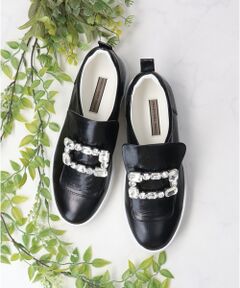 INTER-CHAUSSURES / インター ショシュール スニーカー | 【INTER-CHAUSSURES】ビジューバックルレザースリッポン