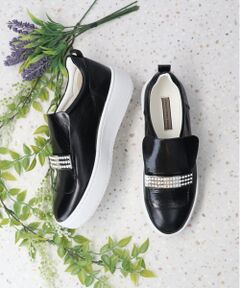 INTER-CHAUSSURES / インター ショシュール スニーカー | 【INTER-CHAUSSURES】ビジュープレートレザースリッポン