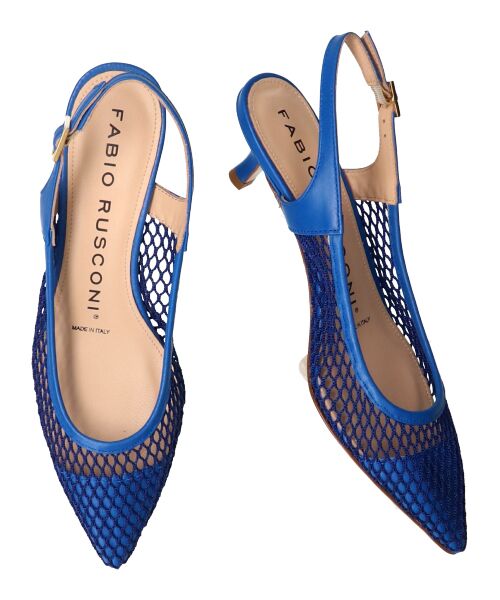 INTER-CHAUSSURES/インター ショシュール 【FABIO RUSCONI】バックバンドネットパンプス ブルーコンビ 39 INTER-CHAUSSURES/インター ショシュール 【FABIO RUSCONI】バックバンドネットパンプス ブルーコンビ 39