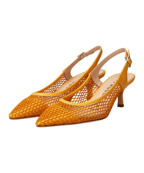 INTER-CHAUSSURES/インター ショシュール 【FABIO RUSCONI】バックバンドネットパンプス イエロー 39 INTER-CHAUSSURES/インター ショシュール 【FABIO RUSCONI】バックバンドネットパンプス イエロー 39