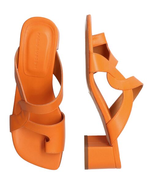 INTER-CHAUSSURES/インター ショシュール 【FABIO RUSCONI】スクエアトウトングサンダル オレンジ 37 INTER-CHAUSSURES/インター ショシュール 【FABIO RUSCONI】スクエアトウトングサンダル オレンジ 37