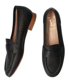 INTER-CHAUSSURES / インター ショシュール ビジネス・ドレスシューズ | 【LUCA GROSSI】ラウンドトウパンチングレザーローファー