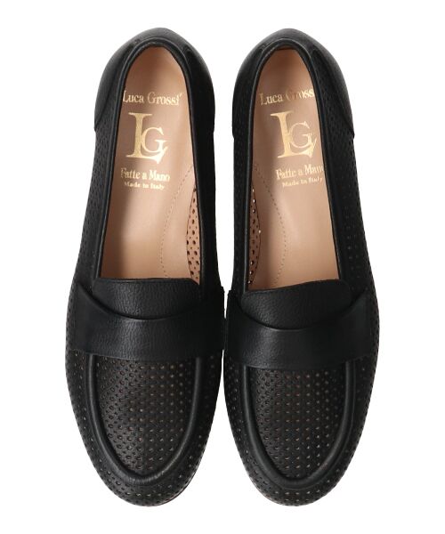 INTER-CHAUSSURES / インター ショシュール ビジネス・ドレスシューズ | 【LUCA GROSSI】ラウンドトウパンチングレザーローファー | 詳細6