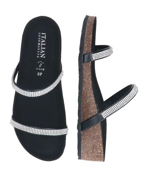 INTER-CHAUSSURES / インター ショシュール サンダル | 【ITALIAN SHOEMAKERS】ダブルラインストーンクッションインソールサンダル | 詳細6