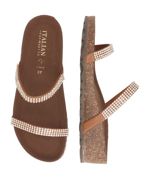 INTER-CHAUSSURES / インター ショシュール サンダル | 【ITALIAN SHOEMAKERS】ダブルラインストーンクッションインソールサンダル | 詳細13