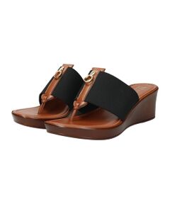 INTER-CHAUSSURES / インター ショシュール サンダル | 【ITALIAN SHOEMAKERS】メタルモチーフウェッジヒールサンダル