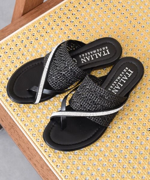 INTER-CHAUSSURES / インター ショシュール サンダル | 【ITALIAN SHOEMAKERS】ビジュークロスストラップトングサンダル | 詳細9