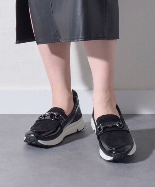 INTER-CHAUSSURES/インター ショシュール 【bossola】撥水カジュアルビットローファー ブラックコンビ 36 INTER-CHAUSSURES/インター ショシュール 【bossola】撥水カジュアルビットローファー ブラックコンビ 36