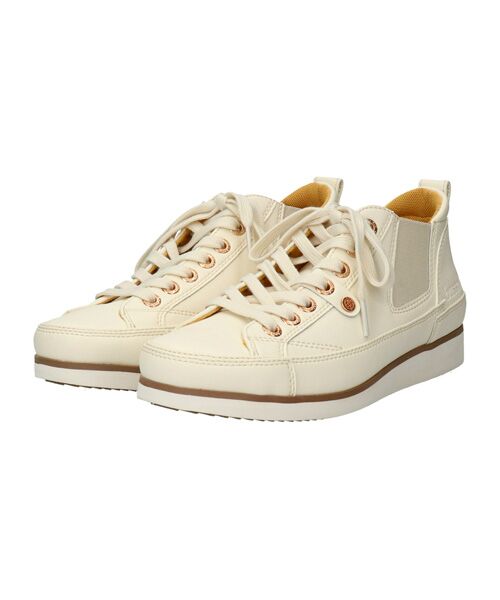 INTER-CHAUSSURES/インター ショシュール 【bossola】撥水サイドゴアミドルカットスニーカー アイボリー 38 INTER-CHAUSSURES/インター ショシュール 【bossola】撥水サイドゴアミドルカットスニーカー アイボリー 38