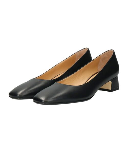 INTER-CHAUSSURES/インター ショシュール 【FABIO RUSCONI】スクエアトウフレアヒールパンプス ブラック 39 INTER-CHAUSSURES/インター ショシュール 【FABIO RUSCONI】スクエアトウフレアヒールパンプス ブラック 39