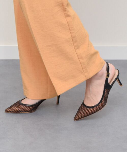 INTER-CHAUSSURES/インター ショシュール 【FABIO RUSCONI】チュールネットレイヤードバックバンド ブラックコンビ 35 INTER-CHAUSSURES/インター ショシュール 【FABIO RUSCONI】チュールネットレイヤードバックバンド ブラックコンビ 35