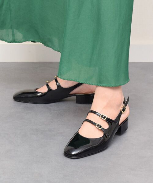 INTER-CHAUSSURES/インター ショシュール 【FABIO RUSCONI】ダブルストラップバックバンドパンプス ブラックエナメル 37 INTER-CHAUSSURES/インター ショシュール 【FABIO RUSCONI】ダブルストラップバックバンドパンプス ブラックエナメル 37