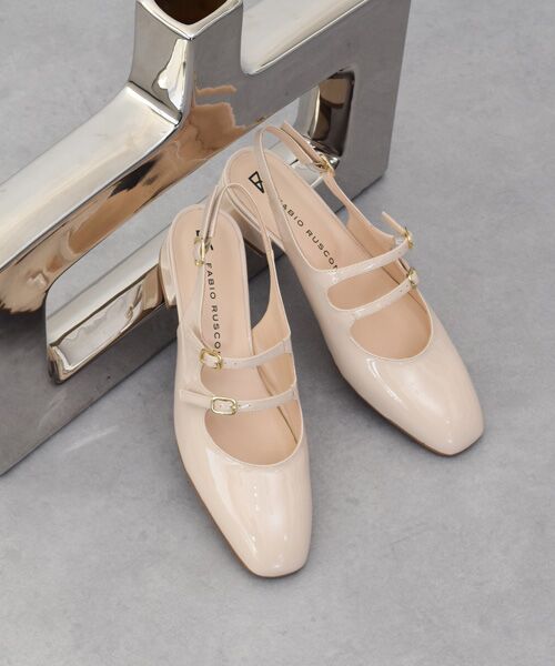 INTER-CHAUSSURES/インター ショシュール 【FABIO RUSCONI】ダブルストラップバックバンドパンプス ライトベージュエナメル 39 INTER-CHAUSSURES/インター ショシュール 【FABIO RUSCONI】ダブルストラップバックバンドパンプス ライトベージュエナメル 39