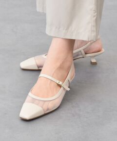 INTER-CHAUSSURES / インター ショシュール パンプス | 【FABIO RUSCONI】ワンストラップネットバックバンドパンプス