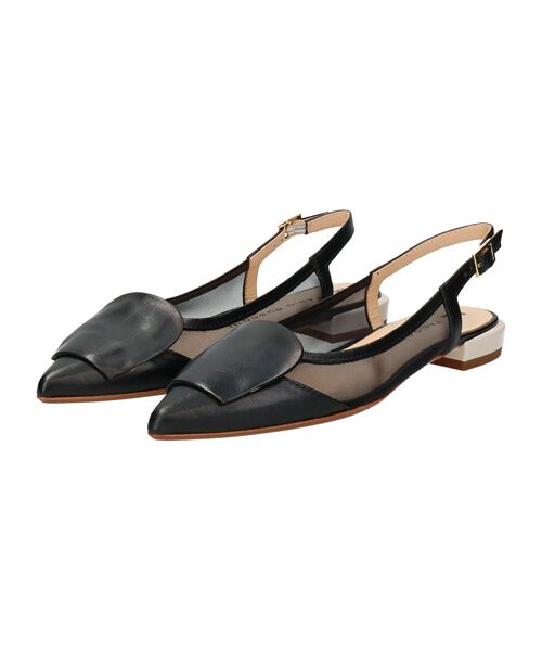 INTER-CHAUSSURES / インター ショシュール パンプス | 【FABIO RUSCONI】チュールコンビオーナメントバンクバンド | 詳細1