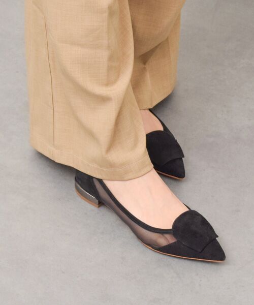 INTER-CHAUSSURES/インター ショシュール 【FABIO RUSCONI】ポインテッドオーナメントチュールパンプス ブラックコンビ 36 INTER-CHAUSSURES/インター ショシュール 【FABIO RUSCONI】ポインテッドオーナメントチュールパンプス ブラックコンビ 36