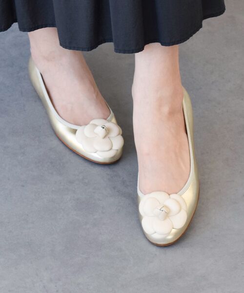 INTER-CHAUSSURES/インター ショシュール 【FABIO RUSCONI】ラウンドトウカメリアバレエシューズ ゴールドコンビ 39 INTER-CHAUSSURES/インター ショシュール 【FABIO RUSCONI】ラウンドトウカメリアバレエシューズ ゴールドコンビ 39