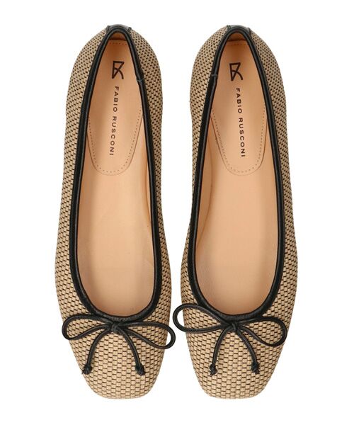 INTER-CHAUSSURES / インター ショシュール バレエシューズ | 【FABIO RUSCONI】スクエアトウラフィアバレエシューズ | 詳細4