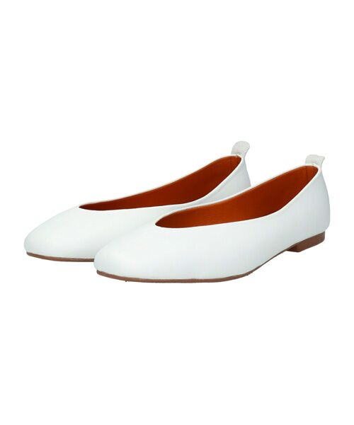 INTER-CHAUSSURES/インター ショシュール 【FABIO RUSCONI】ソフトスクエアトウVカットバレエシューズ ホワイト 36 INTER-CHAUSSURES/インター ショシュール 【FABIO RUSCONI】ソフトスクエアトウVカットバレエシューズ ホワイト 36