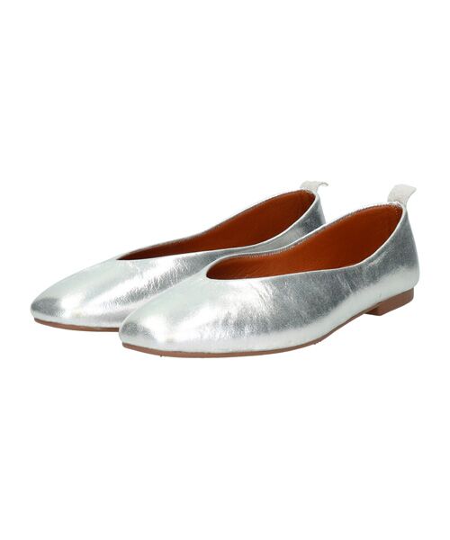 INTER-CHAUSSURES/インター ショシュール 【FABIO RUSCONI】ソフトスクエアトウVカットバレエシューズ シルバー 35 INTER-CHAUSSURES/インター ショシュール 【FABIO RUSCONI】ソフトスクエアトウVカットバレエシューズ シルバー 35