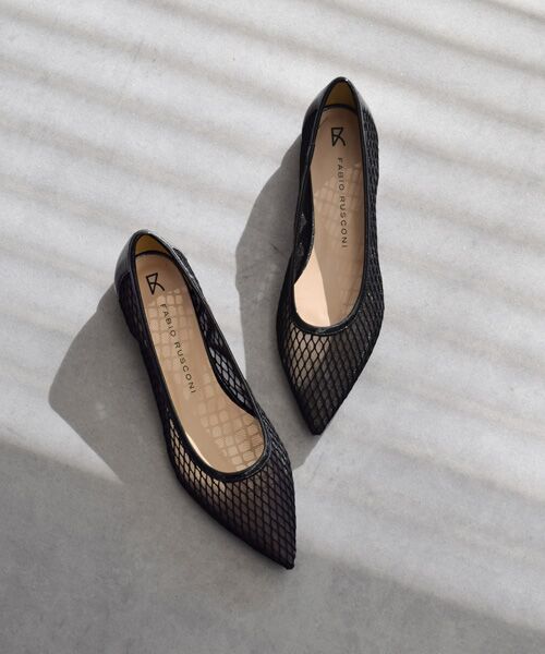 INTER-CHAUSSURES/インター ショシュール 【FABIO RUSCONI】チュールネットレイヤードパンプス ブラックコンビ 38 INTER-CHAUSSURES/インター ショシュール 【FABIO RUSCONI】チュールネットレイヤードパンプス ブラックコンビ 38