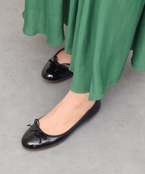 INTER-CHAUSSURES/インター ショシュール 【FABIO RUSCONI】ラウンドトウベーシックバレエシューズ ブラックエナメル 35 INTER-CHAUSSURES/インター ショシュール 【FABIO RUSCONI】ラウンドトウベーシックバレエシューズ ブラックエナメル 35