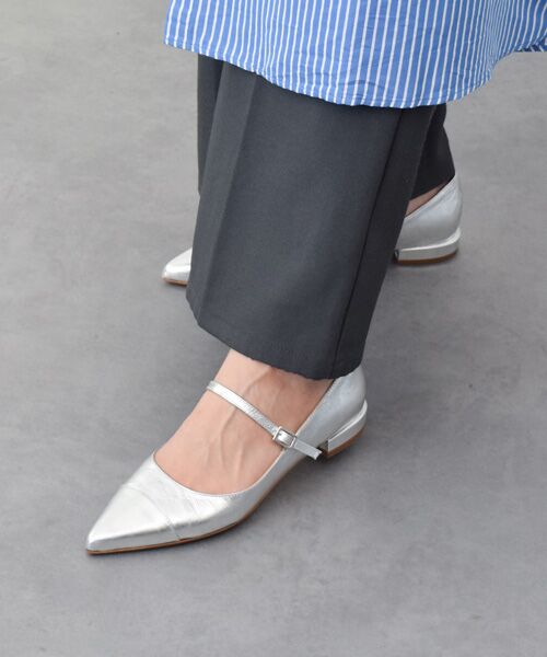 INTER-CHAUSSURES/インター ショシュール 【FABIO RUSCONI】ポインテッドトウメリージェーンパンプス シルバー 38 INTER-CHAUSSURES/インター ショシュール 【FABIO RUSCONI】ポインテッドトウメリージェーンパンプス シルバー 38