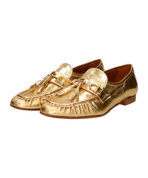 INTER-CHAUSSURES/インター ショシュール 【FABIO RUSCONI】ラウンドトウビットタッセルローファー ゴールド 39 INTER-CHAUSSURES/インター ショシュール 【FABIO RUSCONI】ラウンドトウビットタッセルローファー ゴールド 39