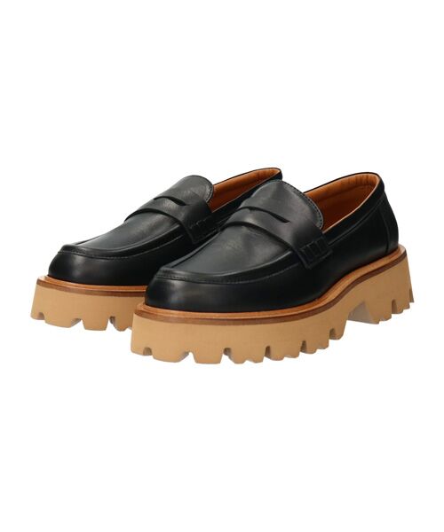 INTER-CHAUSSURES/インター ショシュール 【FABIO RUSCONI】ラウンドトウ厚底ローファー ブラック 40 INTER-CHAUSSURES/インター ショシュール 【FABIO RUSCONI】ラウンドトウ厚底ローファー ブラック 40