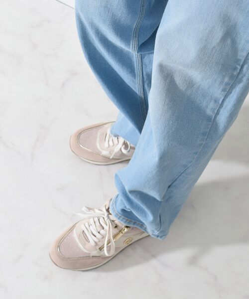 INTER-CHAUSSURES/インター ショシュール 【TAMARIS】サイドジップロゴスニーカー ベージュコンビ 38 INTER-CHAUSSURES/インター ショシュール 【TAMARIS】サイドジップロゴスニーカー ベージュコンビ 38