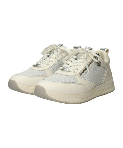 INTER-CHAUSSURES/インター ショシュール 【TAMARIS】サイドジップスニーカー ホワイトコンビ 39 INTER-CHAUSSURES/インター ショシュール 【TAMARIS】サイドジップスニーカー ホワイトコンビ 39