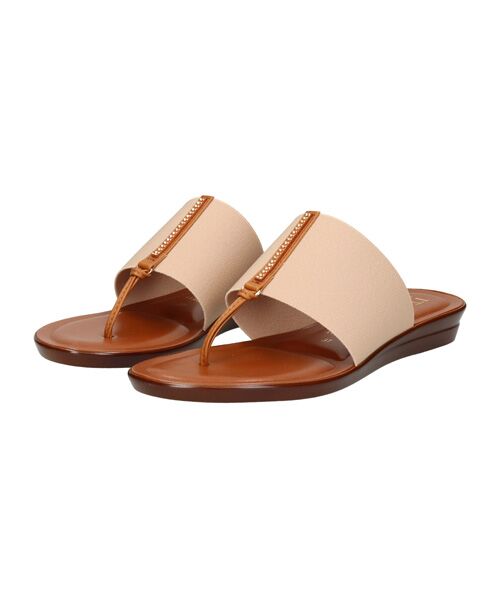 INTER-CHAUSSURES/インター ショシュール 【ITALIAN SHOEMAKERS】センタービジューエラスティックサンダル ベージュ 36 INTER-CHAUSSURES/インター ショシュール 【ITALIAN SHOEMAKERS】センタービジューエラスティックサンダル ベージュ 36