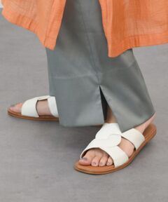 INTER-CHAUSSURES / インター ショシュール サンダル | 【FABIO RUSCONI】スクエアトウフラットスライドサンダル