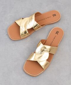 INTER-CHAUSSURES / インター ショシュール サンダル | 【FABIO RUSCONI】スクエアトウフラットスライドサンダル