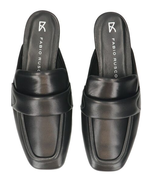 INTER-CHAUSSURES / インター ショシュール サンダル | 【FABIO RUSCONI】スクエアトウフラットミュールローファー | 詳細5