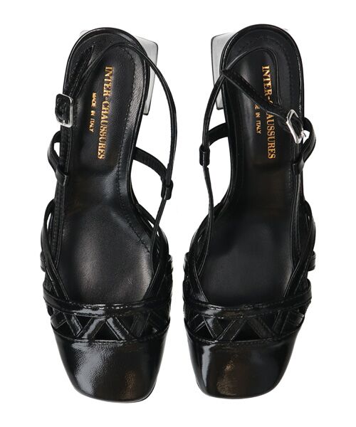 INTER-CHAUSSURES / インター ショシュール パンプス | 【INTER-CAHUSSURES】スクエアトウチャンキーヒールバックバンド | 詳細5