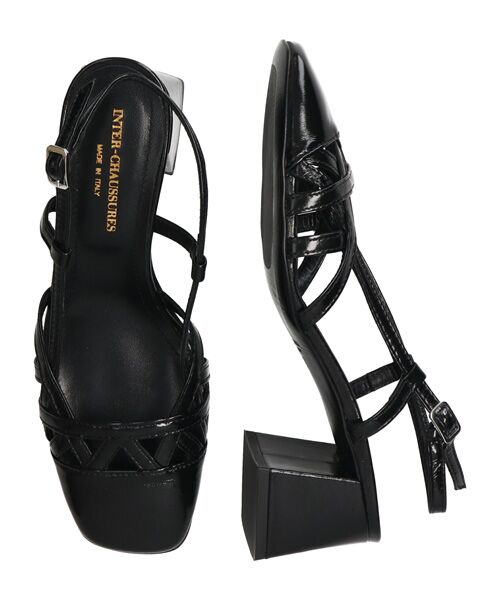 INTER-CHAUSSURES / インター ショシュール パンプス | 【INTER-CAHUSSURES】スクエアトウチャンキーヒールバックバンド | 詳細6