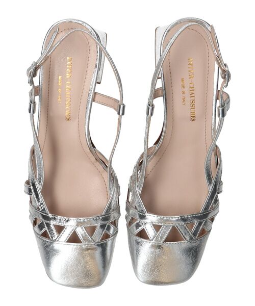 INTER-CHAUSSURES / インター ショシュール パンプス | 【INTER-CAHUSSURES】スクエアトウチャンキーヒールバックバンド | 詳細13