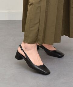 INTER-CHAUSSURES / インター ショシュール パンプス | 【INTER-CAHUSSURES】スクエアトウバックバンドパンプス