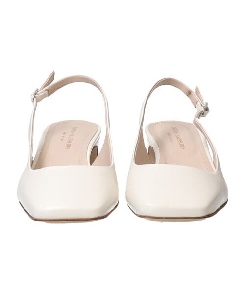 INTER-CHAUSSURES/インター ショシュール 【INTER-CAHUSSURES】スクエアトウバックバンドパンプス アイボリー 38 INTER-CHAUSSURES/インター ショシュール 【INTER-CAHUSSURES】スクエアトウバックバンドパンプス アイボリー 38