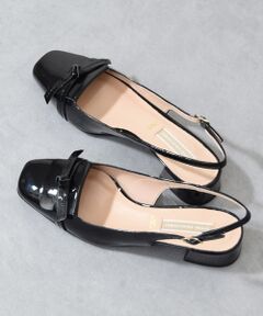 INTER-CHAUSSURES / インター ショシュール パンプス | 【INTER-CAHUSSURES】スクエアトウチャンキーヒールバックバンド