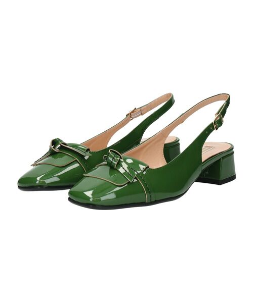 INTER-CHAUSSURES / インター ショシュール パンプス | 【INTER-CAHUSSURES】スクエアトウチャンキーヒールバックバンド | 詳細15