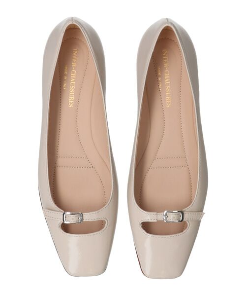 INTER-CHAUSSURES / インター ショシュール パンプス | 【INTER-CAHUSSURES】スクエアトウバックルサケットバレエ | 詳細14